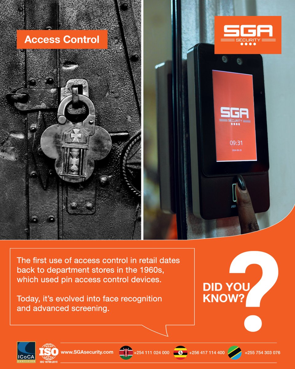 SGA_Security's tweet image. Access control has come a long way — from simple locks to biometrics and metal detectors. Today, it’s about protecting staff, products, and customers at every point. We hold the line with solutions built for modern risks.

#TheOrangeLine #SGASecurity #WeUnderstandSecurity