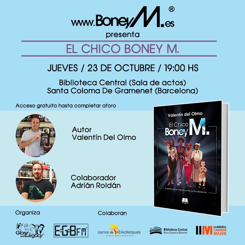 Os esperamos el 23/10 con @elchicoboneym.

📖 PRESENTACIÓN “EL CHICO BONEY M.”
 🗓️ Jueves 23 de octubre
 🕖1️⃣9️⃣h
 📍 Biblioteca Central (Sta. Coloma Gnet.)
 🎟️ Entrada gratuita (hasta completar aforo)
 🚇 Linea 1 (Santa Coloma)
🚌 B14, B20, B81, M19, M28, M30, V33