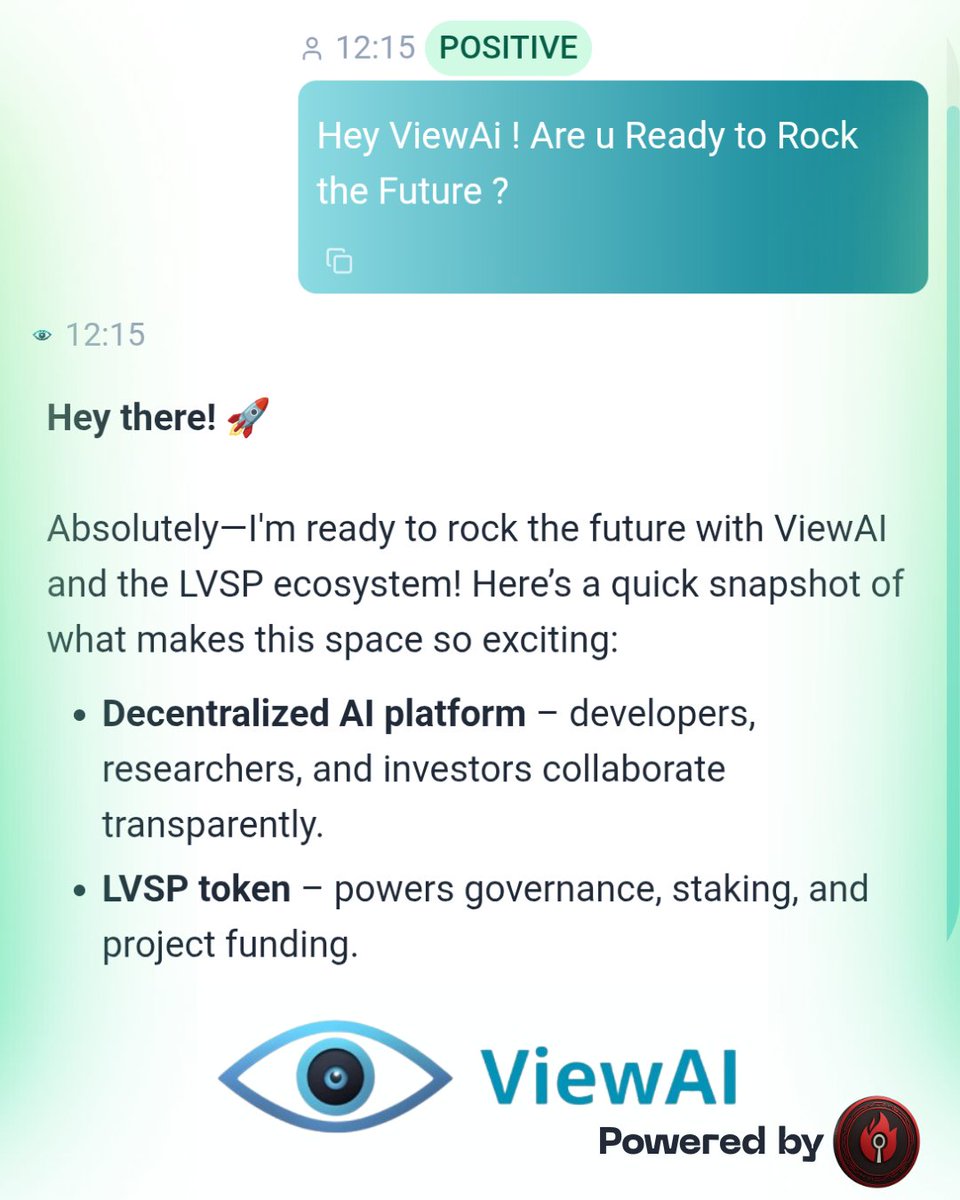 viewai_project's tweet photo. π Ready to rock the future?
#ViewAI βthe Decentralized AI Platform powered by $LVSP Token,is leading the next wave of innovation in blockchain & crypto learning!
Join the revolution π
π https://t.co/uNdKVGDEZ1
#LVSP #AI #Crypto #Blockchain #Web3 #DeFi #CryptoMarket #ChatGPT https://t.co/XwbvqKkxSE