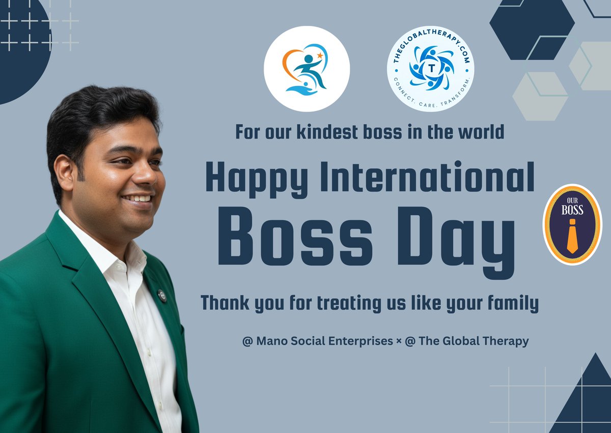 mano_socialent's tweet photo. Great leadership is not about authority it’s about empathy, trust, and vision
Today, we proudly celebrate our kindest boss 🌟you’ve built a culture of belonging innovation and care
#InternationalBossDay #LeadershipWithPurpose
#manosocialenterprises #TeamMano #TheGlobalTherapy https://t.co/xiexjAHBh1