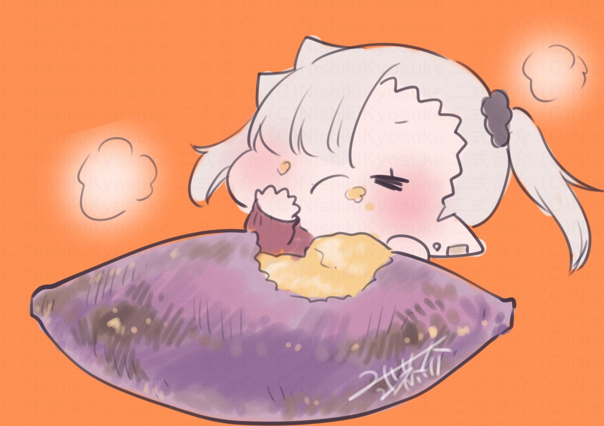 「おいもの季節 #ちゃんと吸えない吸血鬼ちゃん」|二式恭介＠吸血鬼ちゃん連載中！のイラスト