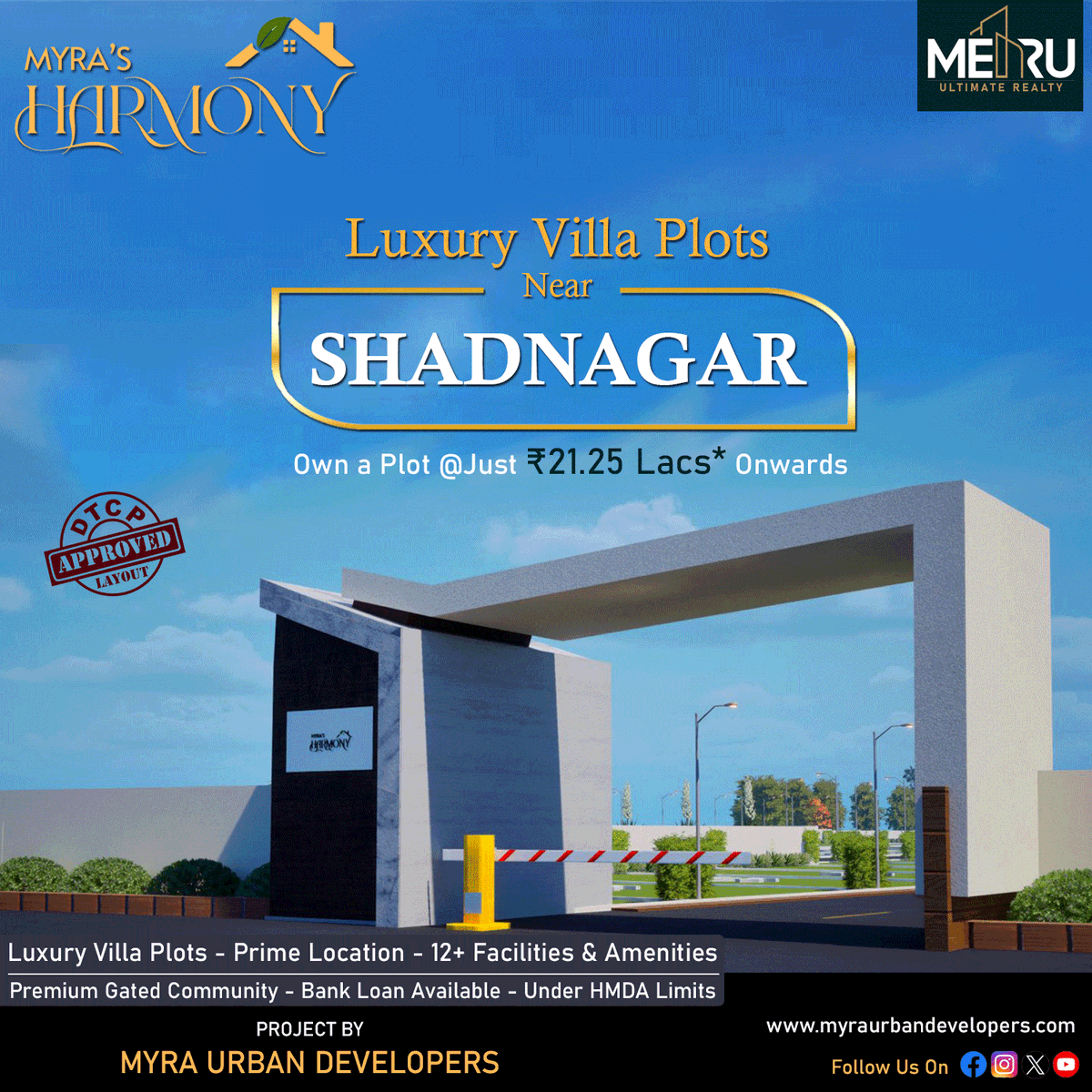 MyraUD2024's tweet image. 🌿MYRA&apos;S HARMONY Premium DTCP Approved Villa Plots @ Shadnagar 🏡
Looking for a smart investment or your dream home space? Welcome to your opportunity!

#ShadnagarPlots #DTCPApproved #VillaPlots #RealEstateHyderabad #InvestInLand #ShadnagarProperties #OpenPlotsNearHyderabad