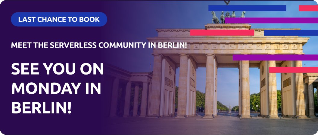 serverlesscon's tweet image. Join the Serverless Architecture Conference Berlin Edition next week, Oct. 20–22, at the Maritim proArte Hotel Berlin (and online)! Take advantage of the location to enjoy Berlin&apos;s energy, landmarks, cuisine, and entertainment.

🔗 serverless-architecture.io/berlin/tickets…