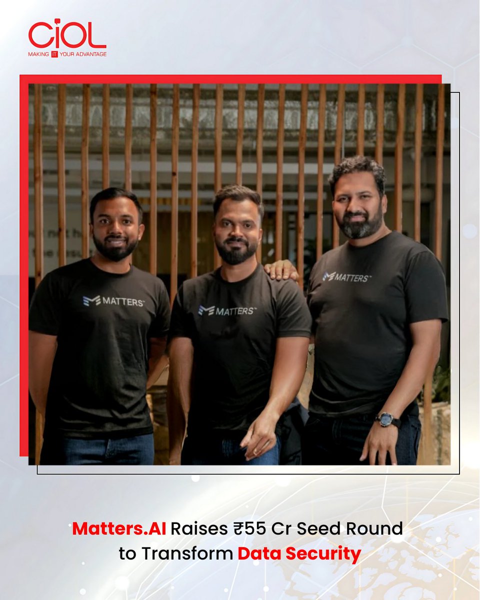 CiOL_News's tweet image. Matters.AI secures ₹55 Cr to develop an autonomous AI system that predicts data threats and protects sensitive information across multiple enterprise environments.

Read More: ciol.com/funding-acquis…

#ciol #matters.ai #seedround #data #security @OptiqAi