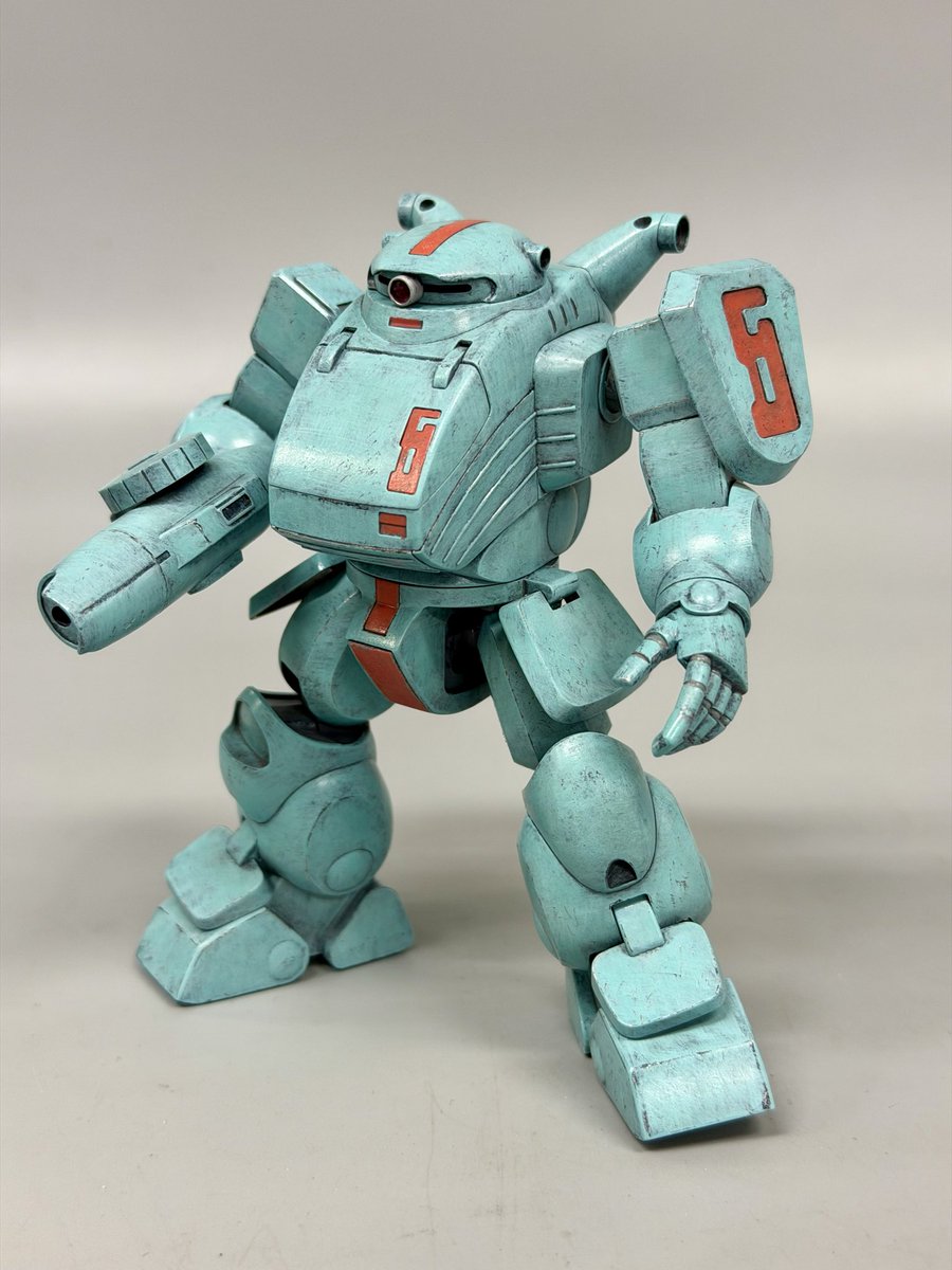ウェーブ1/35ファッティー塗り終わりました‼️ミリタリー感からはかなり遠い感のあるペパーミントなグリーンをどう料理しようか。その答えのひとつは出せたかな？と。全日本模型ホビーショー、ウェーブブースで展示します♫#ウェーブ #全日本模型ホビーショー2025 #装甲騎兵ボトムズ