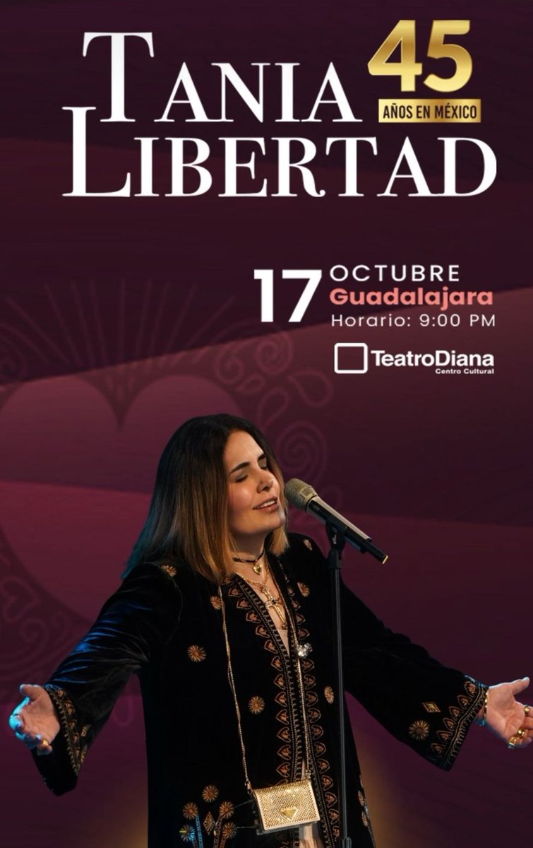 viborildasigue's tweet photo. La GANADORA DE LOS 2 BOLETOS PARA EL CONCIERTO DE @tanialibertad01  ESTE VIERNES EN EL @teatrodiana ES:
@blaureano_ 
FAVOR DE LLEGAR CON UNA IDENTIFICACIÓN A LAS 8.20 PM A LA MESA DE PRENSA Y DECIR QUE  GANASTE  CON IVETTE HDEZ "VIBORILDA". https://t.co/iw1jfDUhcV