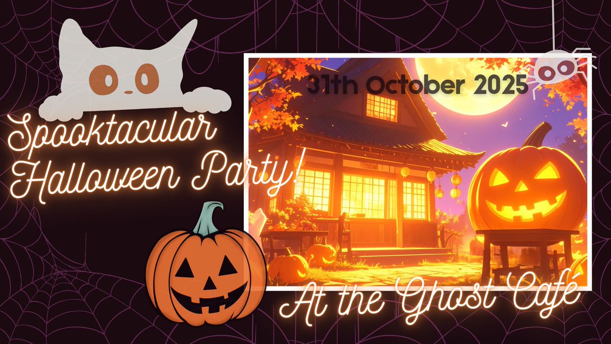 GhostCafeStudio's tweet image. 🍂 As nights grow longer and chillier, join our cozy Halloween gathering in VRChat! Not a fan? Connect with us on Discord for warm conversations and kind spirits. 🕯️ We're always here for you. 💌