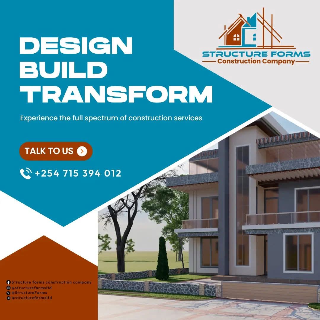 StructureForms's tweet image. For all your construction needs — from house design to completion, we’ve got you covered.
Call or WhatsApp 0715 394 012.
#MjengoBoraMaishaBora