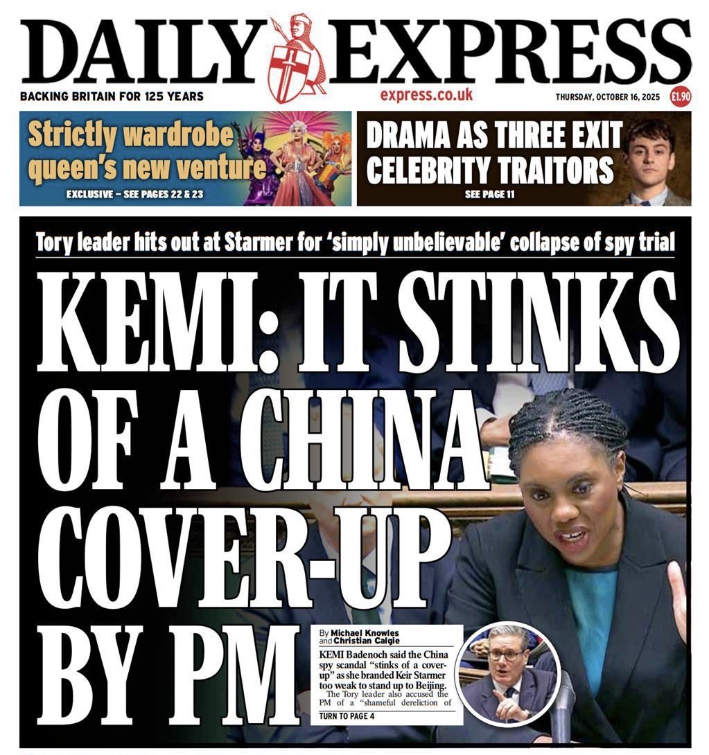 Keir Starmer’s excuses on the China spy scandal look even more dodgy now.

The evidence shows HIS weak Government watered-down criticism of China and quoted the Labour manifesto, despite the PM claiming no political input. It stinks.