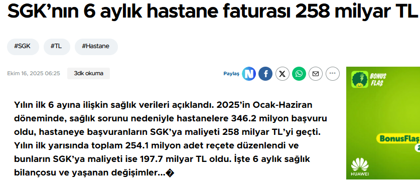 SGK, bu başvuruların, yazılan reçetelerin, yapılan tahlil ve tetkiklerin, ameliyatların, milletin harcanan yüz milyarlarca parsının yüzde kaçının hakikaten yerinde ve doğru olduğunu , ne kadarının faso fiso olduğunu araştırsa çok iyi eder.