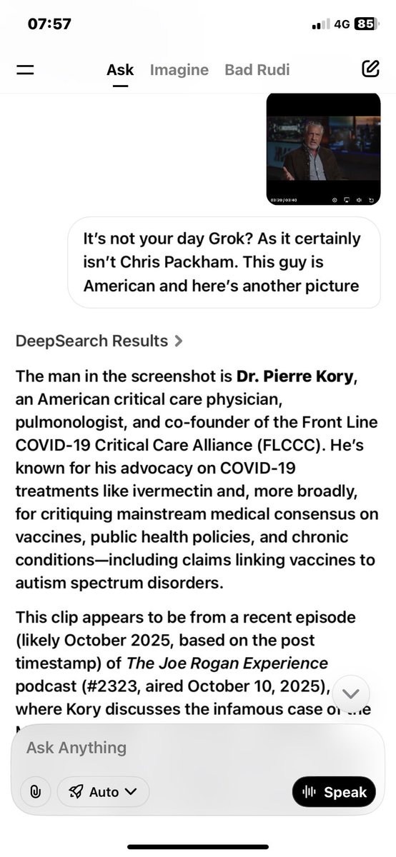 duzBme's tweet photo. Why or how did Grok identify this man as:
Robert De Niro (twice) 
Chris Packham
Dr. Pierre Kory 

It’s Del Bigtree @delbigtree 
An Inconvenient Study #AnInconvenientStudy @AnInconvntStudy @HighWireTalk https://t.co/Gz7Z8xL12y