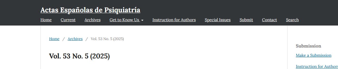Actas Españolas de Psiquiatría tweet media