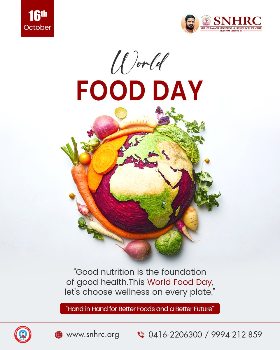 snhrc_vellore's tweet image. 🌍 Good nutrition builds a healthier world. This #WorldFoodDay, let’s choose wellness on every plate and work together for better food and a better future. 📷#WorldFoodDay2025 #SNHRC #HealthyEating #Nutrition #Wellness #EatRightLiveBright