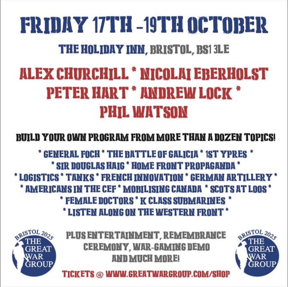 Excitement is building as members of the GWG start to make their way to Bristol this weekend for the annual conference. It’s a great chance to listen to some fantastic speakers on a whole range of topics relating to WW1  - there’s something for everyone!