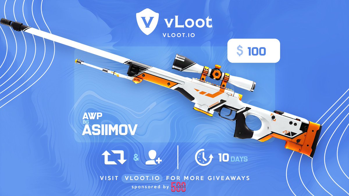 vloot_io's tweet image. CSGO / CS2 AWP Asiimov Giveaway ($100) 🎁

✅ Follow @CSGO500 &amp;amp; @vloot_io
✅ Like, Retweet and Tag 1 friend

Winner drawn in 10 days, good luck 🥰