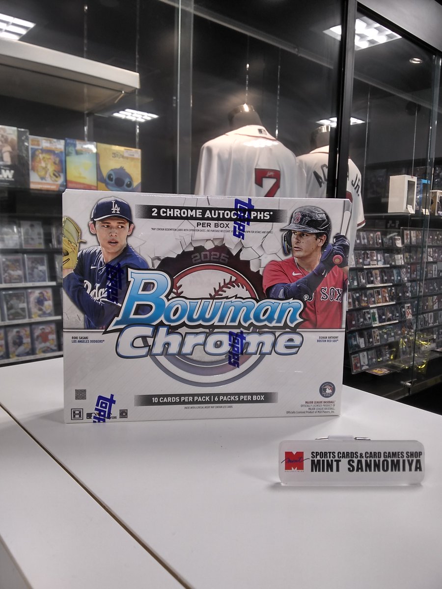 新商品入荷のお知らせ⚾️

MLB 2025 TOPPS BOWMAN CHROME BASEBALL HOBBY

メジャーリーグのトッププロスペクトとルーキーに特化した、トップス社「ボウマン・クローム」2025年版が登場！
トップティアのプロスペクトやルーキーが美しいクローム加工で登場します！