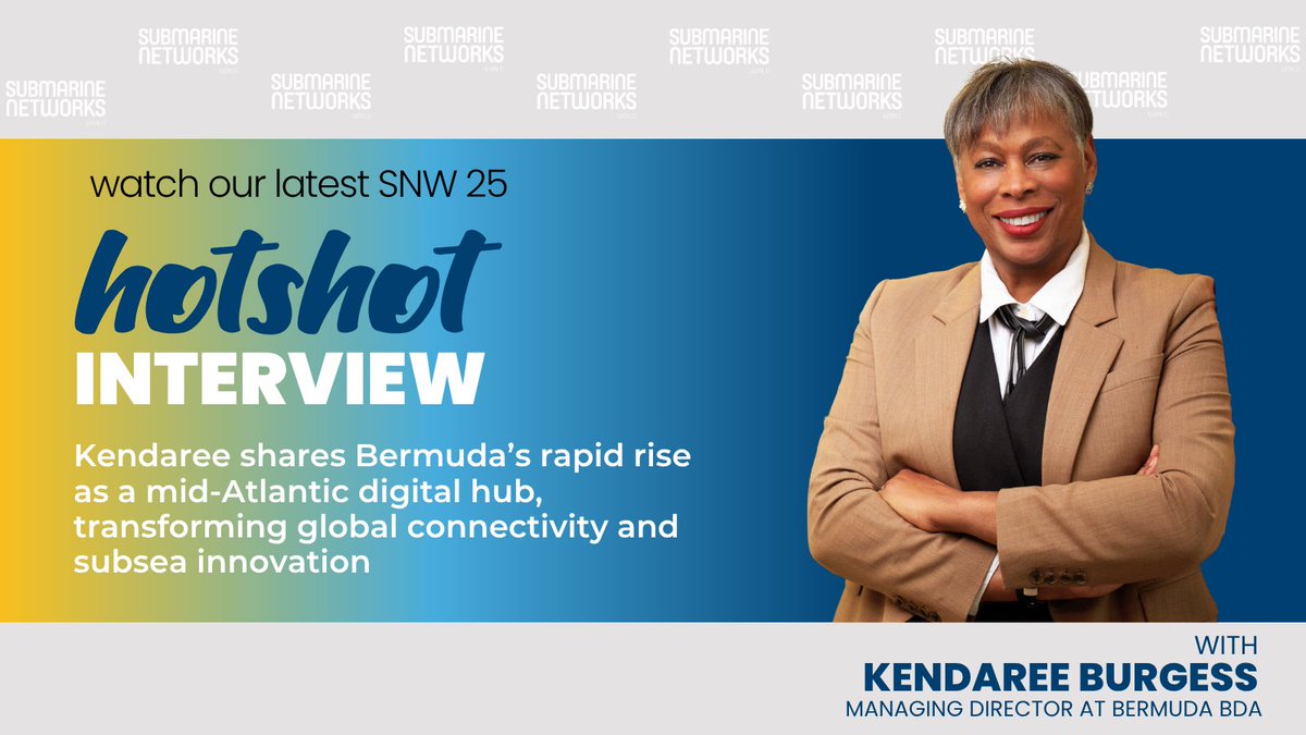 Watch Kendaree Burgess, Managing Director of the Bermuda Business Development Agency (BDA), during her SNW 2025 HOTShot interview as she shares how Bermuda is fast emerging as the Atlantic’s next digital powerhouse.

Watch interview: youtu.be/Qd7zi7yrQ8w

#SNW #Subsea #HotShot