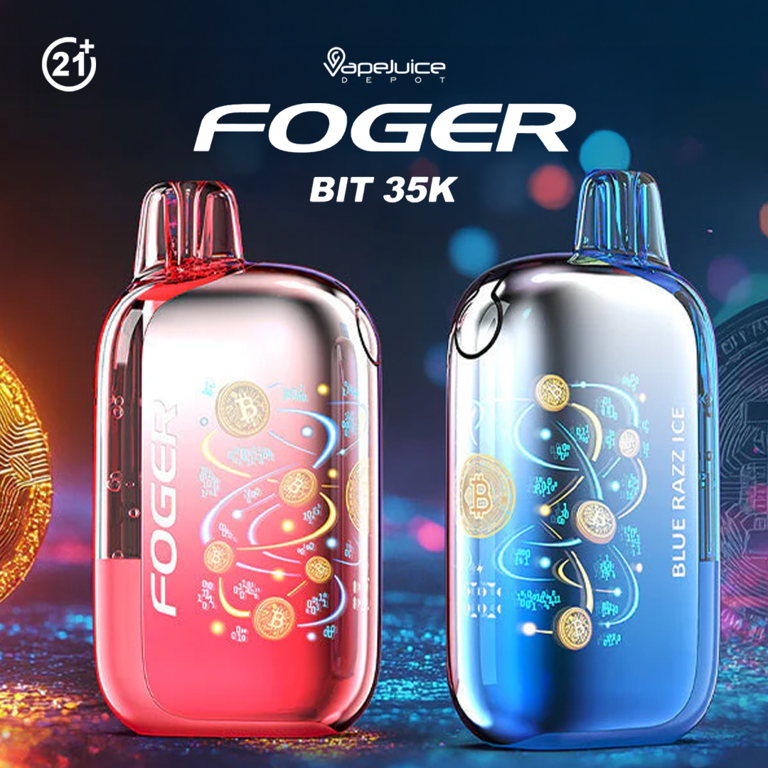 The Foger Bit 35K is here — crypto style meets performance 🔥 • 35K puffs  Norm + extra via Boost • 850 mAh + USB-C fast charge • Transparent tank +  curved