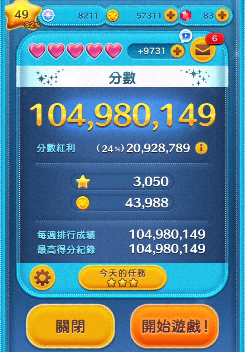 Zyaku_Suthi's tweet image. Skill1 Lv8 Pl49のジャクサリで1億点達成🎉🎉
今回は1回目のSkill1で1億点達成時よりもサブツムのスコア、Lv、Plがとても低い状態だったので嬉しいです♪
凄いと思ったらぜひリポスト等お願いします(人´∀`*)
#ツムツム #海外版 #ジャクサリ