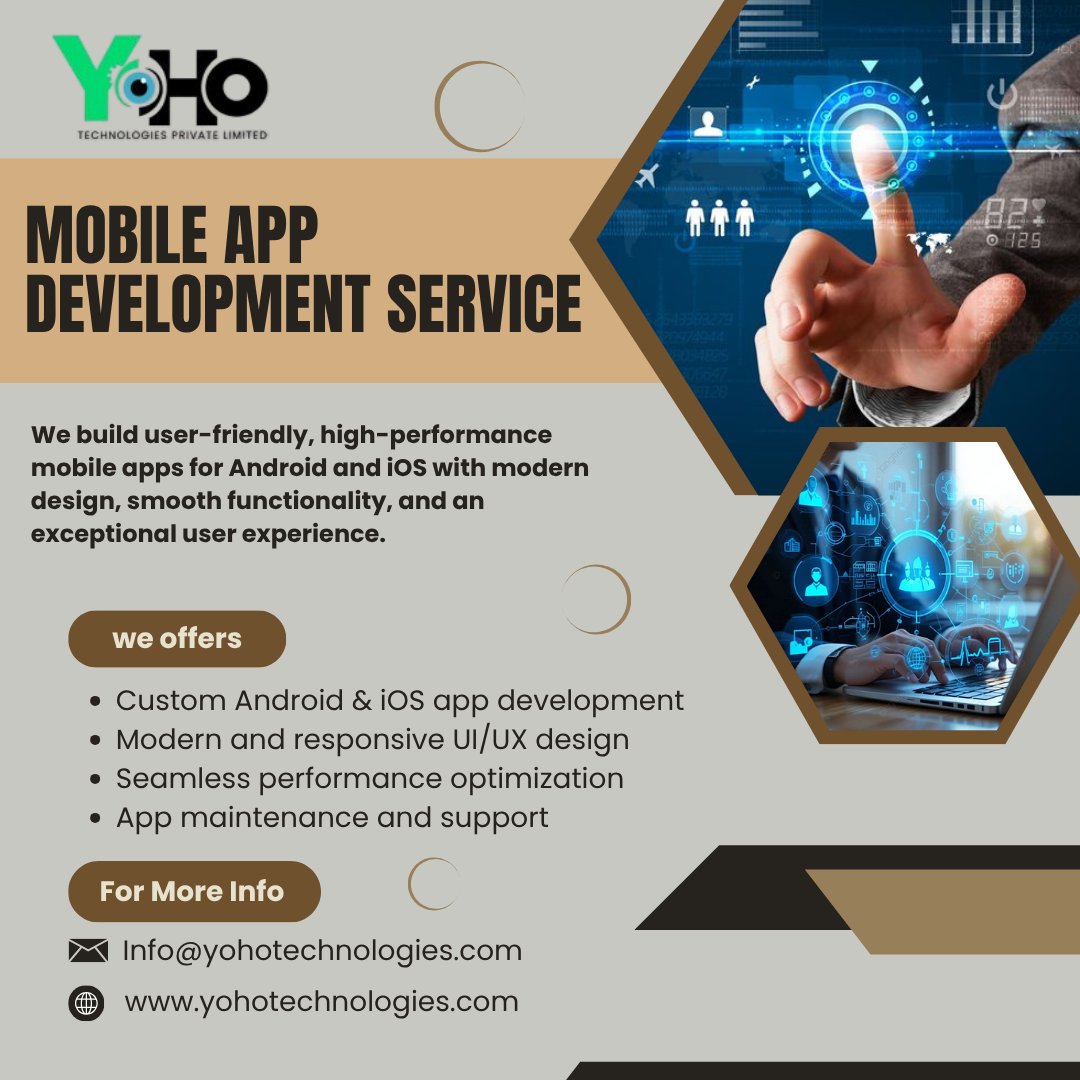yohotech23's tweet image. Build your dream app with us! From design to launch, we craft smooth, stylish, and high-performing mobile apps that elevate your business.
#MobileAppDevelopment #AppDesign #iOSDevelopment #AndroidDevelopment