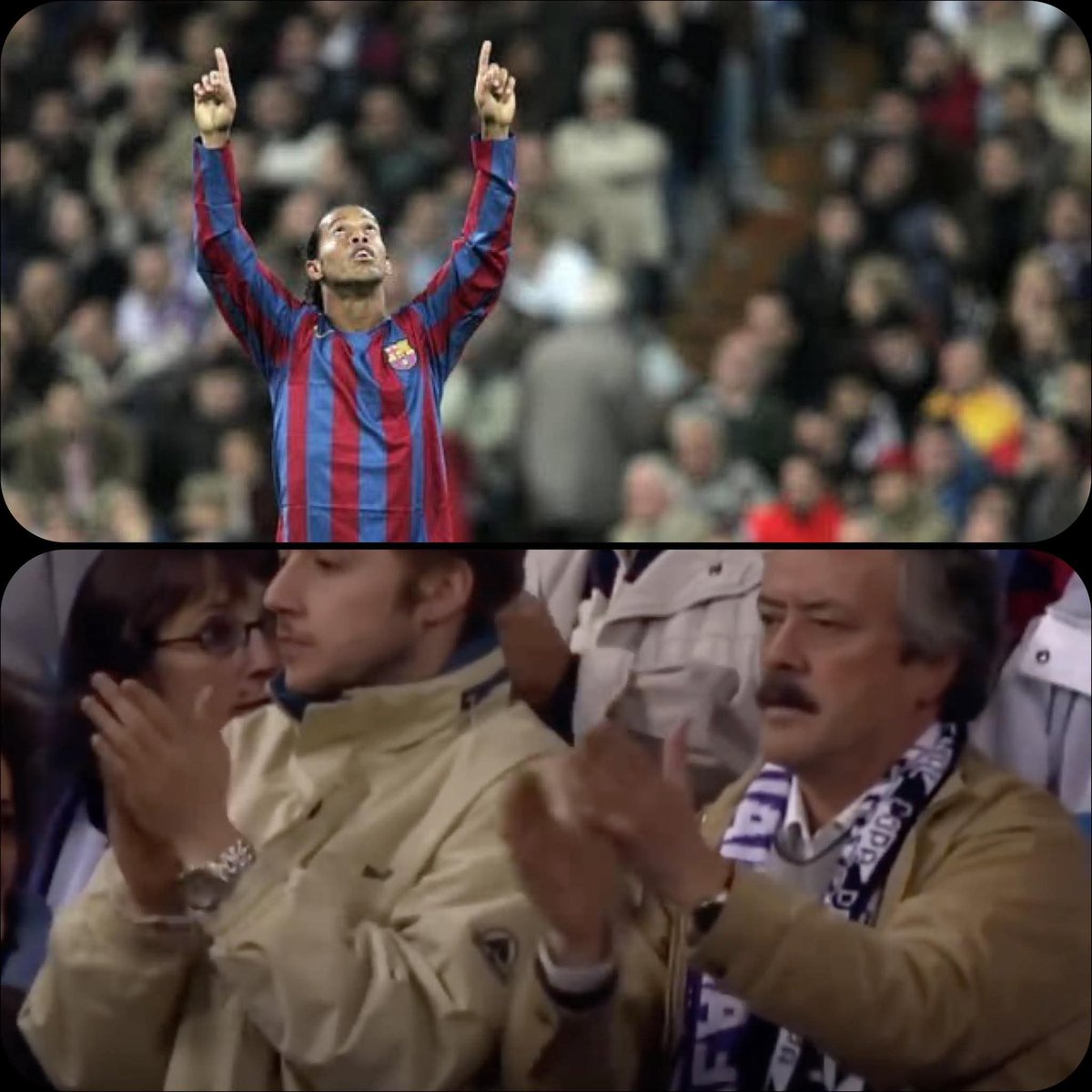 November 19, 2005 — Santiago Bernabéu.

Ronaldinho scored twice as Barcelona defeated Real Madrid 3–0.
But what made history wasn’t just the goals — it was the standing ovation from Madrid fans, honoring pure genius. 👏

A moment that proved football is bigger than rivalry. 💙❤️