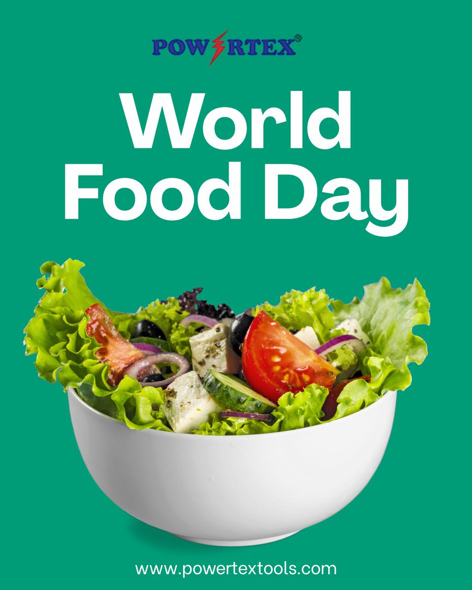 Powertex_tools's tweet image. 🌍✨ Happy World Food Day! 🥦🍚🥘

Today, we celebrate the power of food — to bring people together, to nourish communities, and to build a healthier future for all. 💚

.
.
#WorldFoodDay #FoodForAll #ZeroHunger #HealthyEating #SustainableLiving #EatLocal #SupportFarmers
