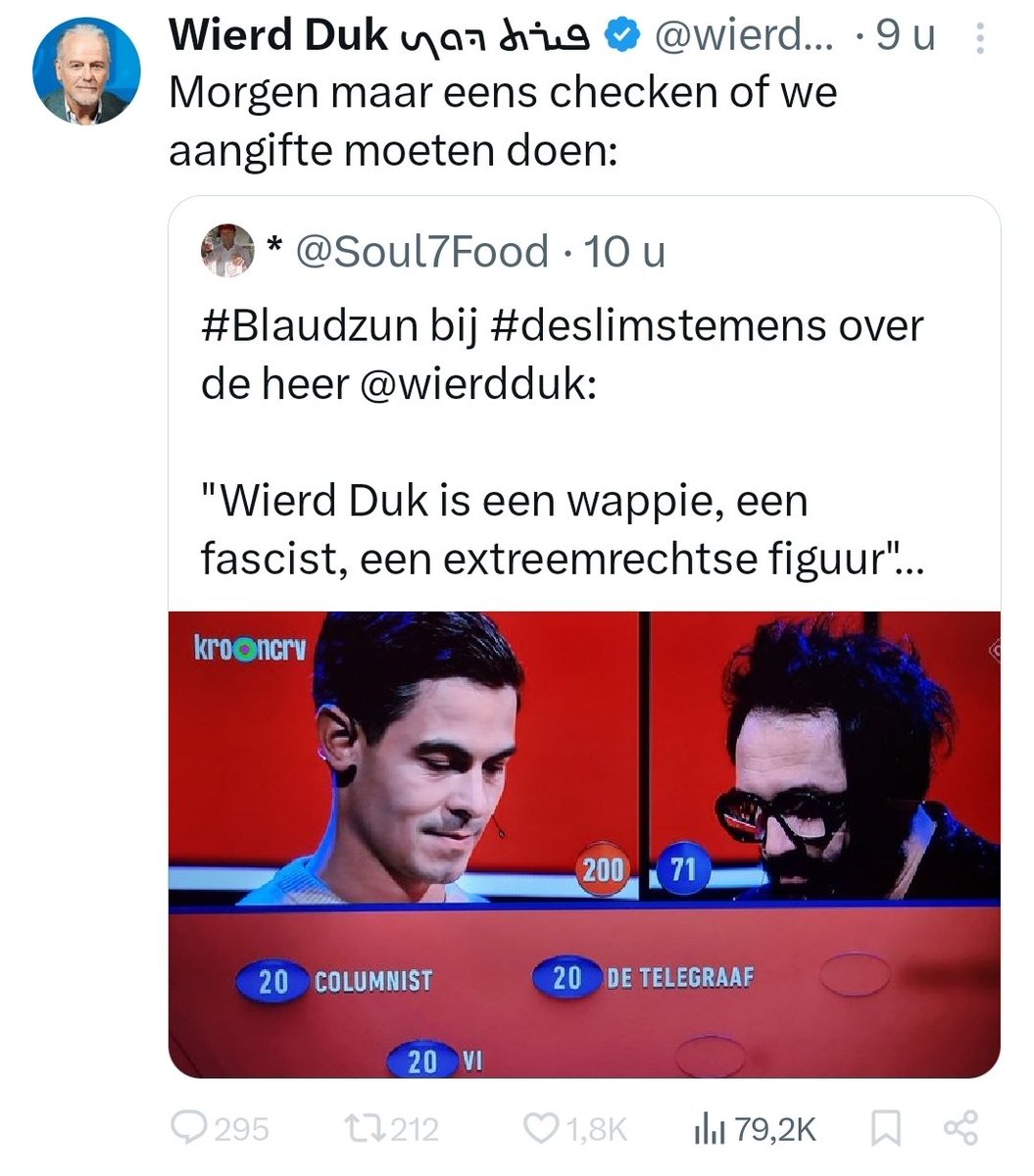 100% eens met Wierd Duk hier. Blaudzun moet aangifte doen tegen DeSlimsteMens dat zijn antwoorden niet goed waren.