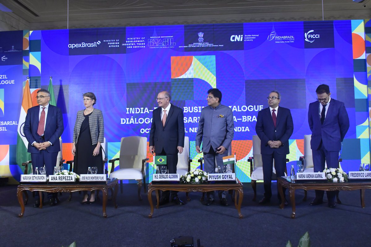ficci_india's tweet photo. India-Brazil Business Dialogue, organized by FICCI, jointly with the National Confederation of Industry (CNI) and the Brazilian Trade and Investment Promotion Agency (Apex Brazil), begins in New Delhi.

@PiyushGoyal @PiyushGoyalOffc @DoC_GoI @CimGOI 
@ApexBrasil @indiainbrazil @geraldoalckmin @BrazilEmbassyIN @jvij1967