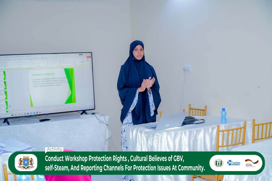 SOWDAAss's tweet photo. In Shangani District, Mogadishu, SOWDA Association, in collaboration with Action Medeor e.V. (BMZ), conducted a two-day community workshop on protection rights, GBV-related cultural beliefs, self-esteem, and reporting channels. https://t.co/vkLJceQZXK