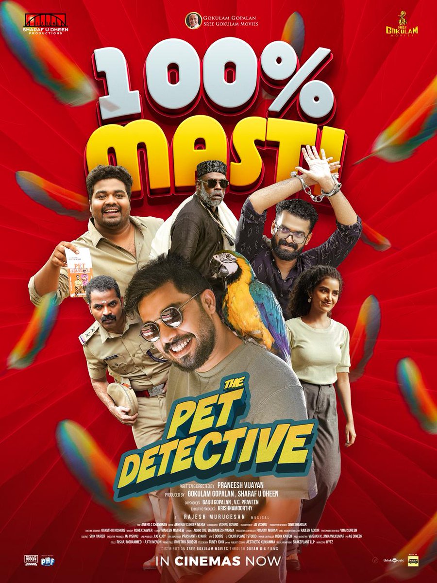 GokulamMovies's tweet photo. The Pet Detective now in cinemas near you 🐾 🐱
Book your tickets now 🎟️
#Sharafudheen
#Anupamaparameswaran
#Rajeshmurugesan
#SreeGokulamMovies
#SharafudheenProductions
#GokulamGopalan
#BaijuGopalan #VCPraveen
#Krishnamoorthy
#petdetective #PetSetGo https://t.co/kIL3Mjp266