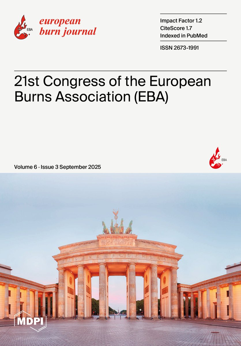🔥 The 3rd Issue of EBJ for 2025 is out now! Featuring 14 peer-reviewed studies and a conference report on burn care, disparities, regeneration &amp; trauma.

📖 Read full issue: mdpi.com/2673-1991/6/3

🔔 Subscribe to alerts: mdpi.com/journal/ebj/to…

#BurnCare #MedicalResearch