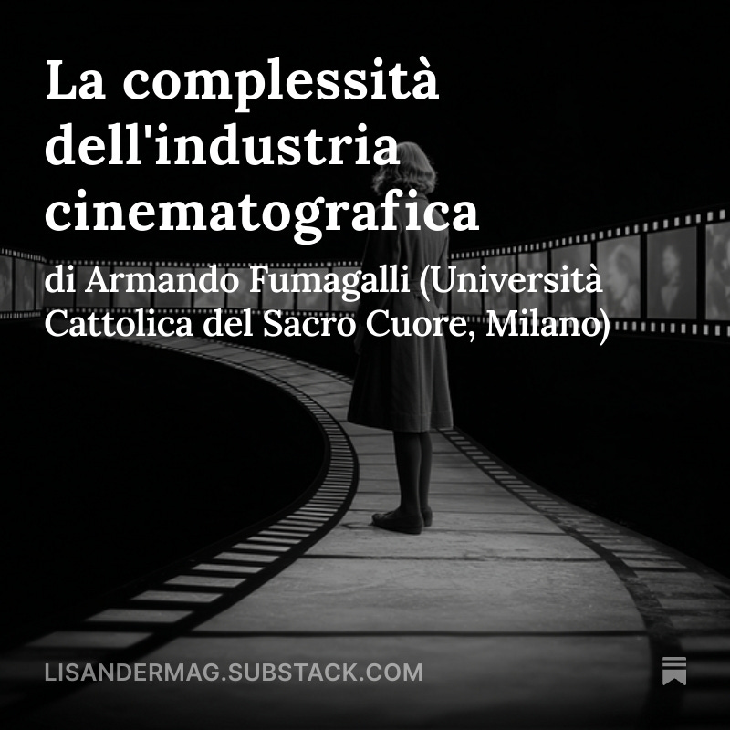 Quali sono i criteri per scegliere chi e cosa finanziare? Se un sistema solo “industriale” penalizza i progetti autoriali, un sistema solo “culturale” solleva la questione: chi stabilisce che cosa ha valore #artistico?

L'articolo di Armando Fumagalli: lisandermag.substack.com/p/la-complessi…