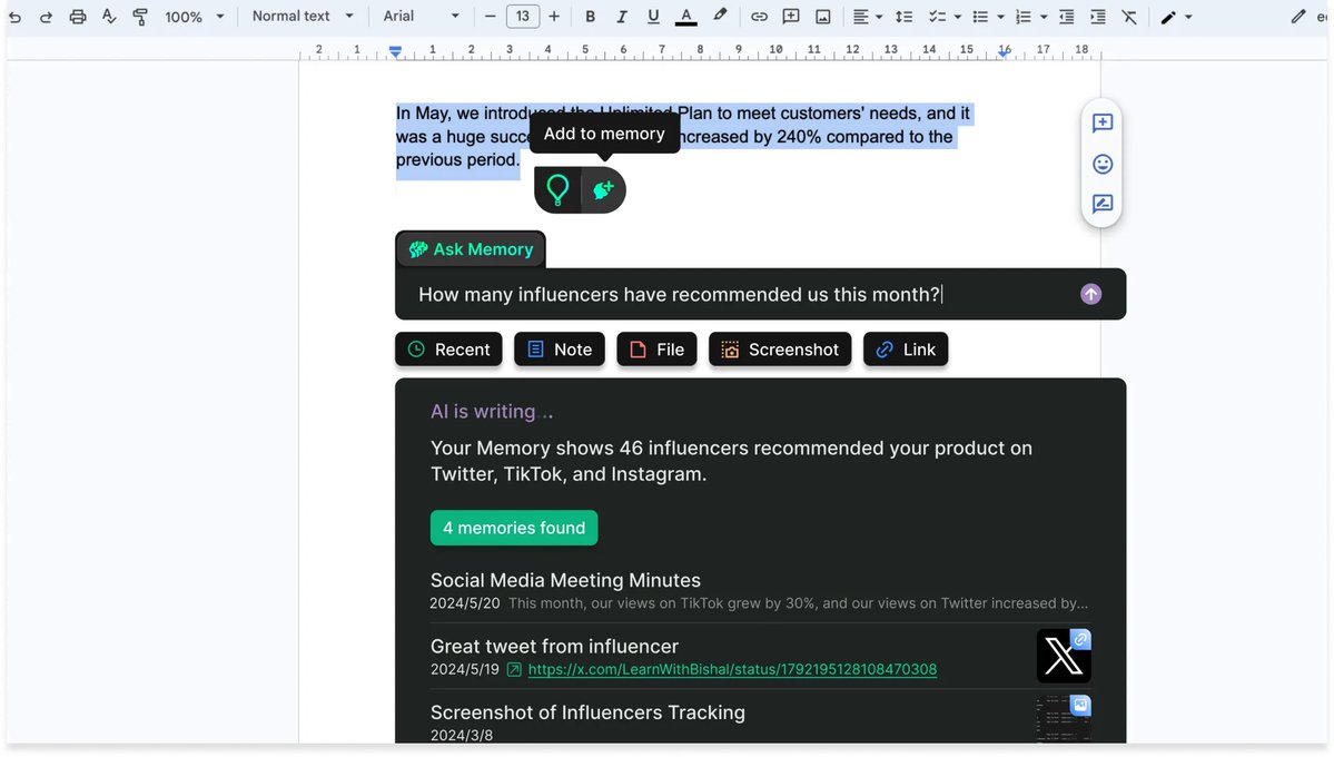 jackcoder0's tweet image. 6/ Remember Everything, Organize Nothing.
Effortlessly build a personal knowledge base by memorizing crucial information with Flot AI Memory, recall it anytime, anywhere, simply by chatting with AI.