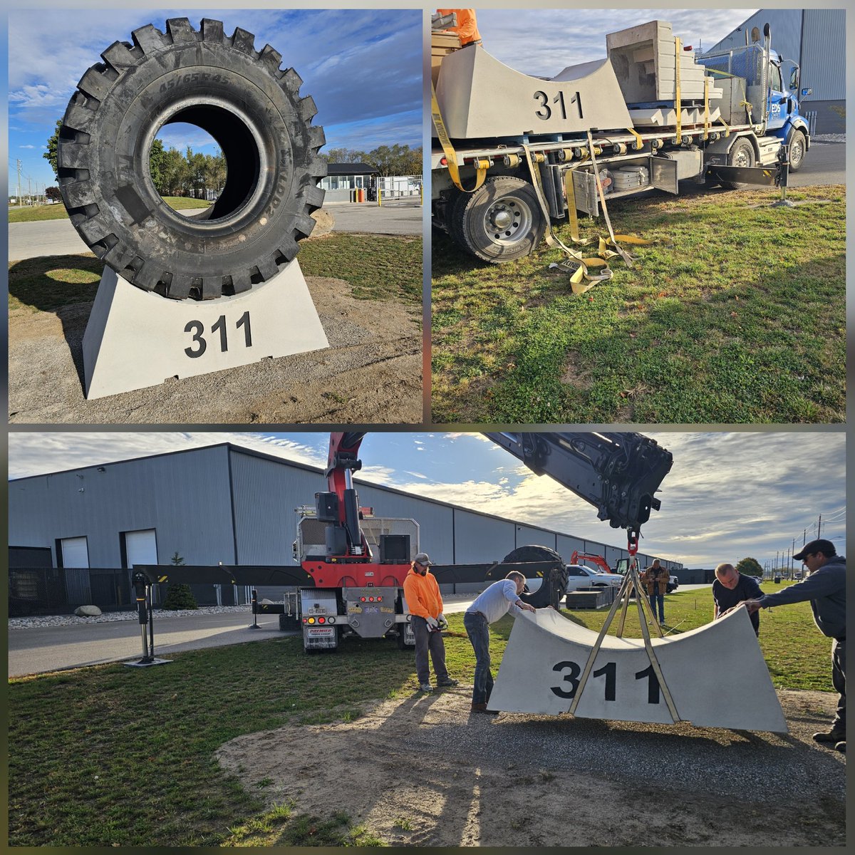 You won’t drive by our <a href="/Tirecraft/">Tirecraft</a> Distribution Center without noticing this one 👀
A <a href="/Michelin/">Michelin</a> OTR tire mounted on a custom concrete stand with our street number engraved in bold black. Tough, clean, and built to last — just like the tires we sell. 💪
#ontag #OTRtires #ingersoll