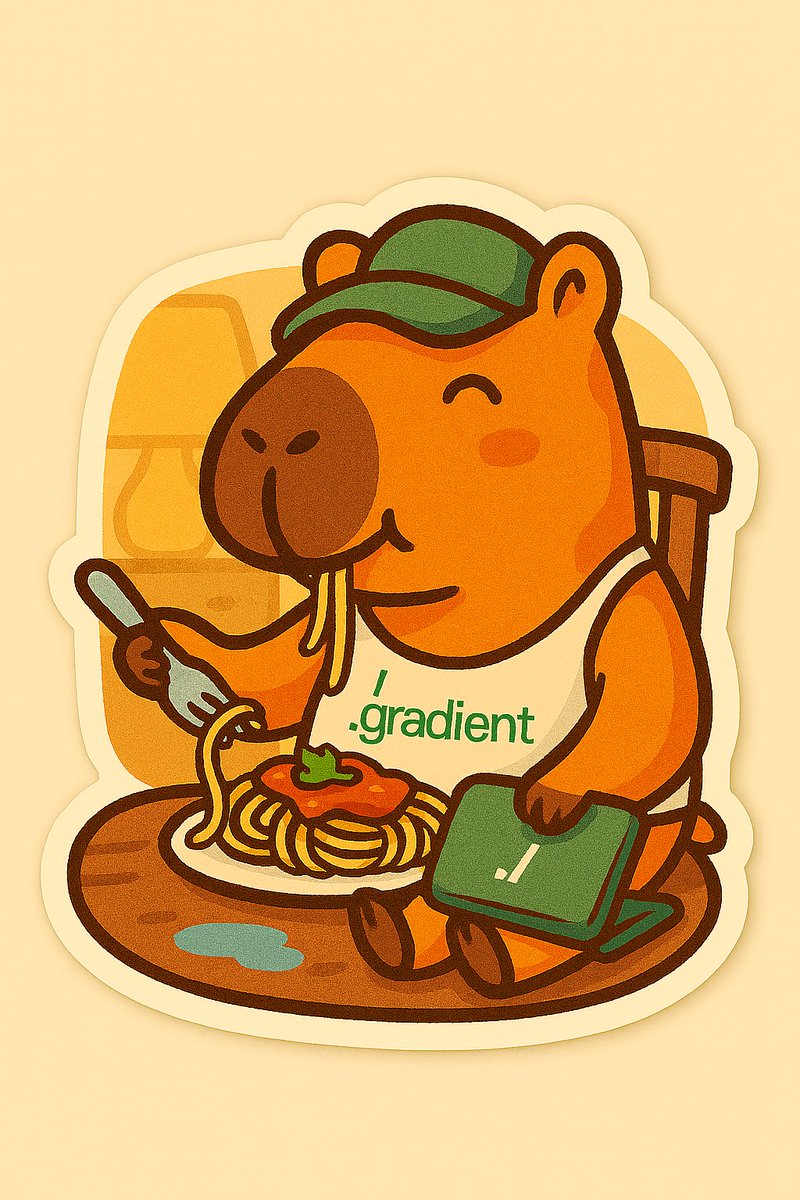 PalmTreeFlex's tweet photo. Round 4
Ends soon 

-Eat
-Play
-Work

@Gradient_HQ inclined. 
Capybara based. 

#gradientsticker https://t.co/V0tcmQWgpT