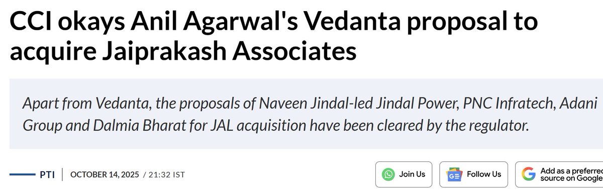 PropertyDecoder's tweet image. With its bid win over the Adani Group, Vedanta Group is set to enter Noida’s real estate market by acquiring Jaiprakash Associates Ltd (JAL), the original flagship of the Jaypee Group.
The deal brings Vedanta a portfolio of stuck real estate assets - parts of Jaypee Greens and…