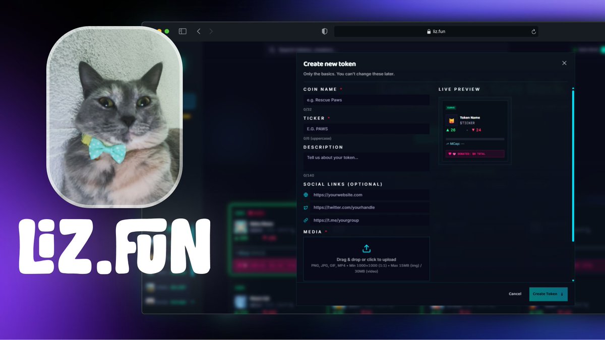 JstElizabethCat's tweet image. Our platform will go live today, and for your safety, we’re not announcing an exact time.
⚠️ Important things to keep in mind:
- Trade only on LiZ.FUN, or on Raydium once it’s bonded. Avoid trading through bots until full security is confirmed.
-…