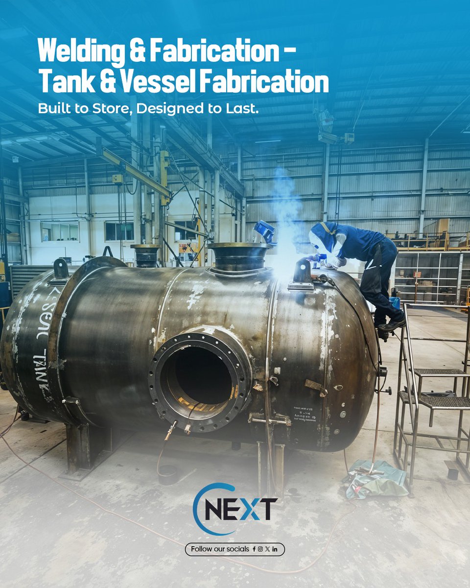cnextsa's tweet image. Built to store. Designed to last.
Cnext delivers industrial tanks and vessels with unmatched strength and reliability.

#TankFabrication #VesselFabrication #Cnext #IndustrialEngineering
