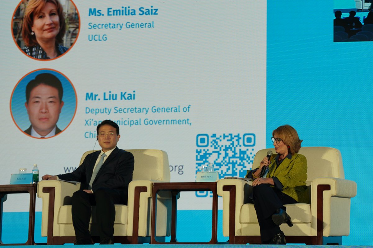 uclg_org's tweet photo. 🟡 #UCLGMeets World Council in Xi'an

“In the next years, we need to focus again on the New Urban Agenda as an accelerator. Beyond infrastructure, we need to treat common goods as shared resources.” 🌍

@UCLG_Saiz, UCLG SG

#Listen2Cities @BridgeForCities High-Level Plenary https://t.co/h552Aw6Dj8