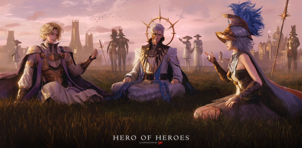 jvn_artwork's tweet image. Hero of Heroes
Avidius, Fenrico, Mya, and all of Rinascita,
who fought together for Hope
#WuWaCollection #WutheringWaves #鳴潮