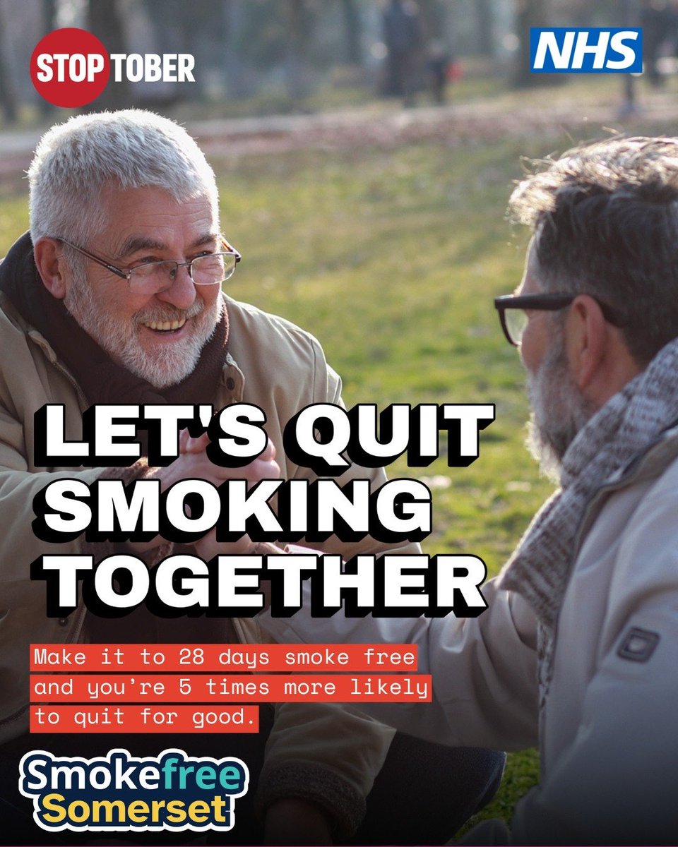 Ready to feel better?
Call us on 01823 356222 to start your journey today.
#SmokeFree #stoppingsmoking #Stoptober #somersetcouncil #BetterYou