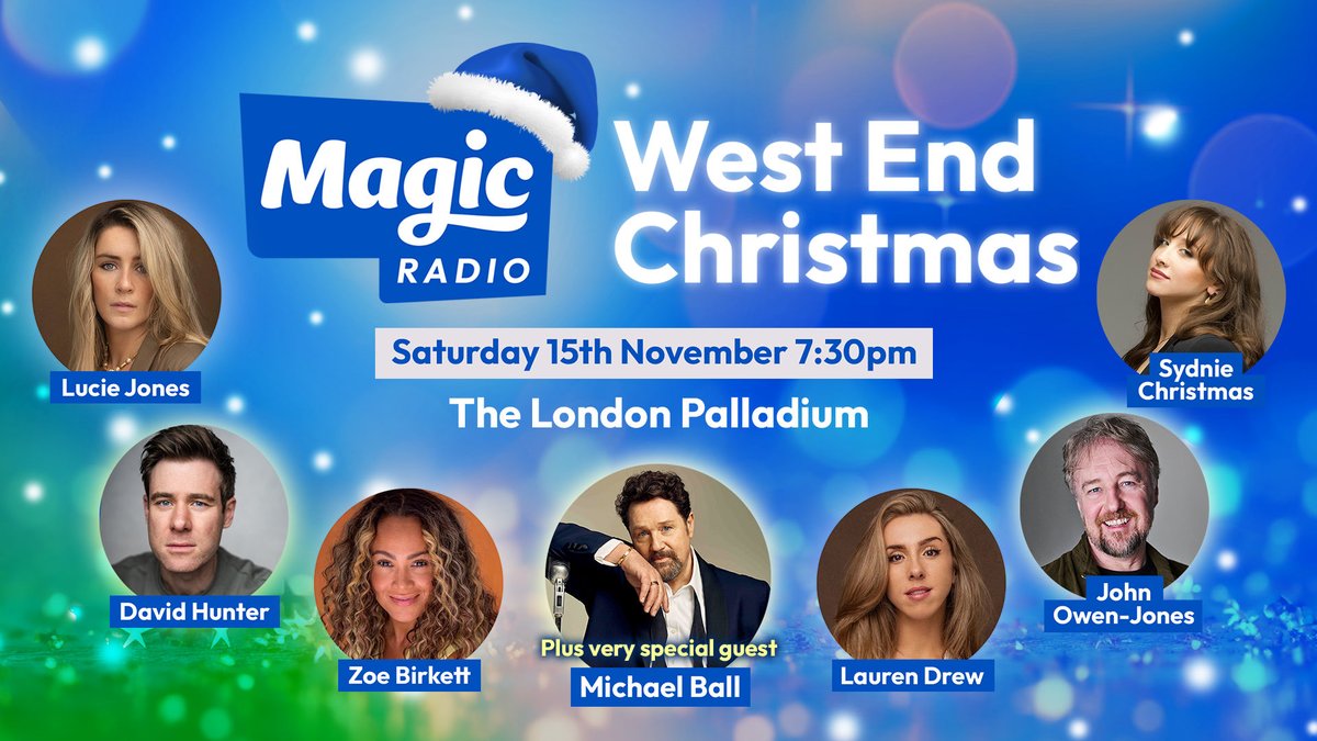 mrmichaelball's tweet image. Thrilled to announce I’ll be joining the line-up for this year’s Magic Radio’s West End Christmas on Saturday 15th November at the London Palladium.
Grab your baubles and tinsel and get your tickets now! Mx

@magicfm 
#magicradio #magicfm #westendchristmas #christmas