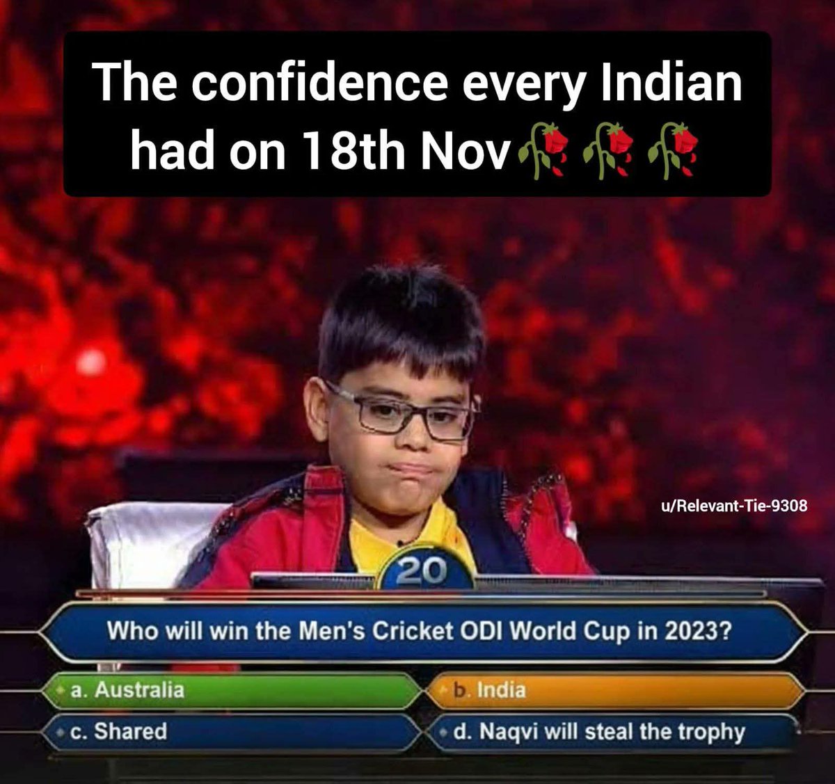 xdpqd's tweet image. Option D 🤣😭🤣😭 #Cwc23