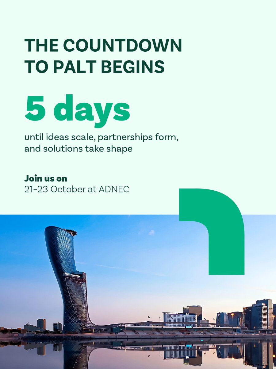 AGWAABUDHABI's tweet image. 5 days to PALT 2025, where global innovators gather to shape the future of food and water, at ADNEC.

 #PaltbyAgwa #AGWA #AGWAAbuDhabi

بقي 5 أيام على PALT 2025، حيث يجتمع المبتكرون العالميون في أدنيك لتشكيل مستقبل الغذاء والمياه.⁣