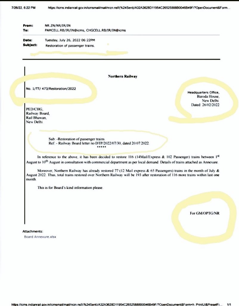 <a href="/drm_lko/">DRM Lucknow NR</a> <a href="/GM_NRly/">GM Northern Railway</a> <a href="/RailMinIndia/">Ministry of Railways</a> <a href="/IR_CRB/">RB CRB</a> <a href="/RailwaySeva/">RailwaySeva</a> <a href="/CPO_NR/">PCPO NR</a> <a href="/SrDOMLKO/">Sr. DOM Lucknow NR</a> <a href="/IR_EDCHG/">RB EDCHG</a> <a href="/pccm_nr/">PCCM.NR</a> <a href="/RailwayNorthern/">Northern Railway</a> <a href="/PMOIndia/">PMO India</a> <a href="/HMOIndia/">गृहमंत्री कार्यालय, HMO India</a> <a href="/AshwiniVaishnaw/">Ashwini Vaishnaw</a> <a href="/narendramodi/">Narendra Modi</a> <a href="/Railwhispers/">RAILWHISPERS</a> <a href="/AmitShah/">Amit Shah</a> <a href="/DrMohanBhagwat/">Mohan Bhagwat</a> <a href="/RSSorg/">RSS</a> <a href="/drmlko25gmailc1/">drmlko25@gmail.com</a> <a href="/KGopalRSS/">Krishna Gopal</a> <a href="/ArunKumRSS/">Arun Kumar</a> <a href="/JPN_PMO/">PM's Office of Japan</a> <a href="/RajnathSingh_in/">Rajnathsingh_in</a> विषय-#54232-33 बहाली

रिमाइंडर-1410

समयावधि-3वर्ष 11माह 23दिन

निस्तारण-लम्बित

#लखनऊ_फैजाबाद_लखनऊ_पैसेंजर

कृपया प्रकरण समाप्त करें!

(<a href="/drm_lko/">DRM Lucknow NR</a> <a href="/GM_NRly/">GM Northern Railway</a> )

<a href="/RailMinIndia/">Ministry of Railways</a> <a href="/IR_CRB/">RB CRB</a>
<a href="/RailwaySeva/">RailwaySeva</a> <a href="/CPO_NR/">PCPO NR</a> 
<a href="/SrDOMLKO/">Sr. DOM Lucknow NR</a> <a href="/IR_EDCHG/">RB EDCHG</a> 
<a href="/pccm_nr/">PCCM.NR</a>  <a href="/RailwayNorthern/">Northern Railway</a>
<a href="/PMOIndia/">PMO India</a> <a href="/HMOIndia/">गृहमंत्री कार्यालय, HMO India</a>