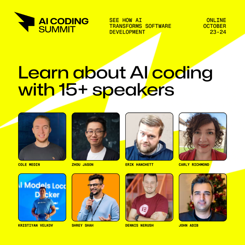 AICodingSummit's tweet photo. 🔔 Last chance to grab your ticket to AI Coding Summit.

Get ready for an incredible lineup of talks and workshops that dive into how AI is transforming software development! 

Don’t miss out!