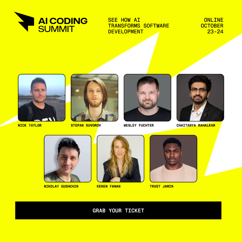 AICodingSummit's tweet photo. 🔔 Last chance to grab your ticket to AI Coding Summit.

Get ready for an incredible lineup of talks and workshops that dive into how AI is transforming software development! 

Don’t miss out!