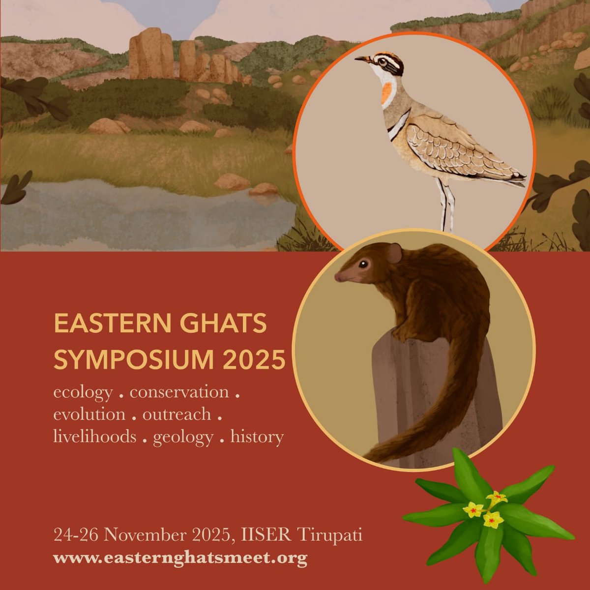 The Eastern Ghats Symposium 2025 will convene researchers, conservation practitioners, government stakeholders, and NGOs to consolidate existing knowledge and develop coordinated conservation strategies for the region. The meeting will focus on ecology, conservation, geology,