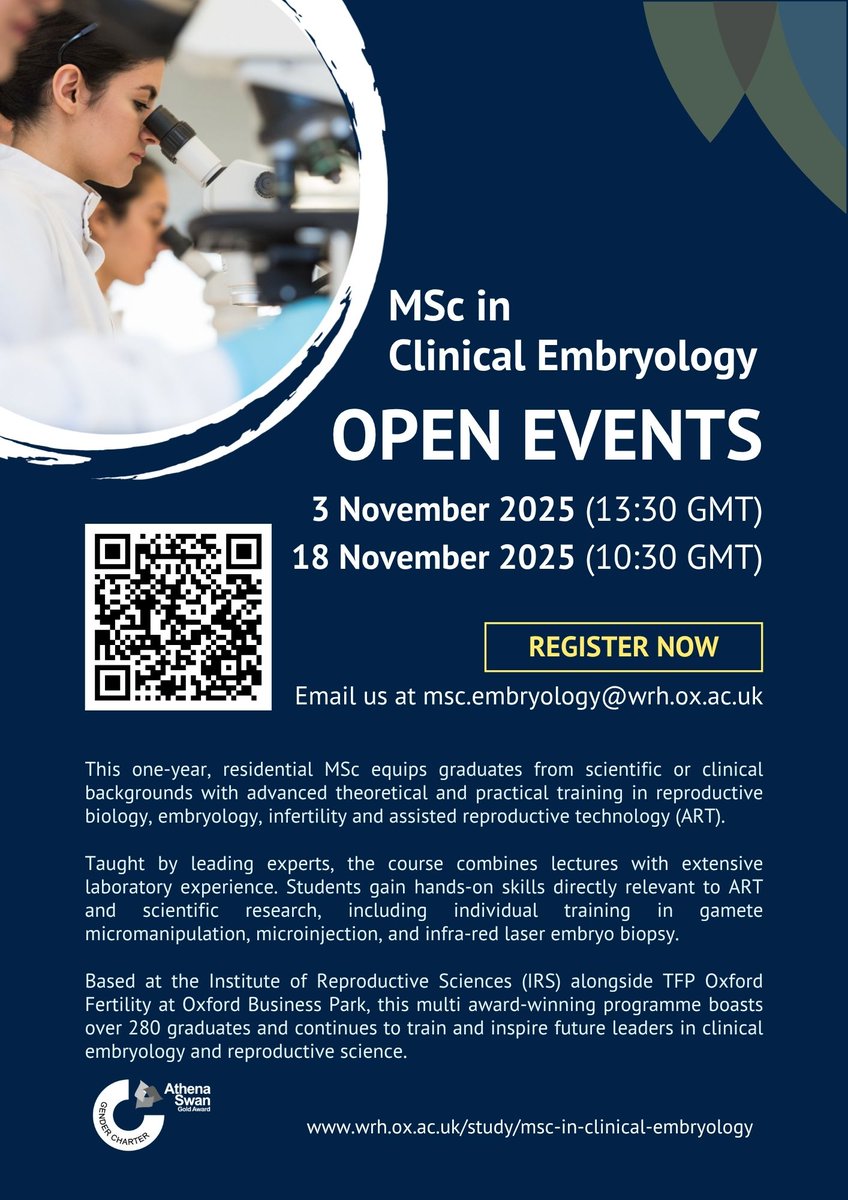 MSc in Clinical Embryology, University of Oxford tweet media