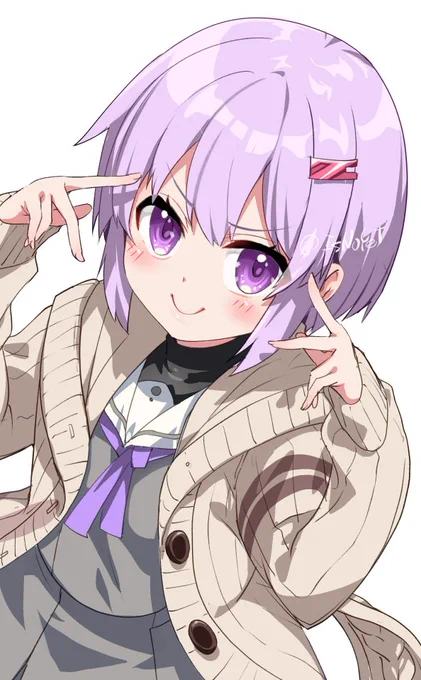 寒くなってきたので、ようやく雫ちゃんカーディガンが着れた…! #結月ゆかり雫